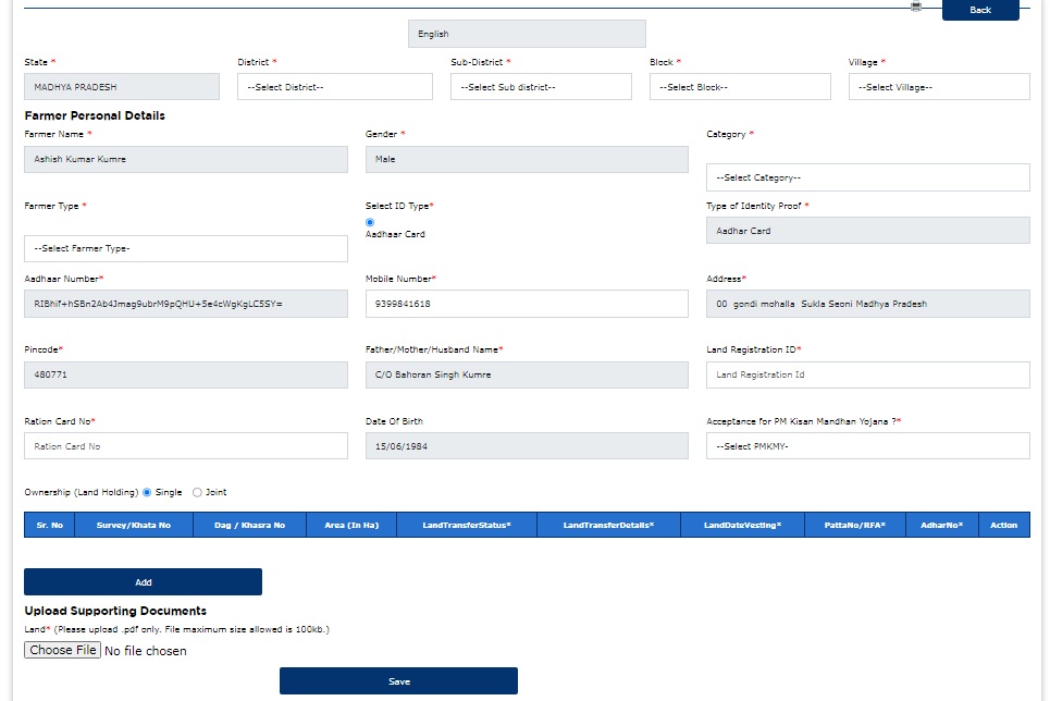 PM Kisan Yojana Registration 2023:पीएम किसान सम्मान निधि का आवेदन कैसे करे 6 detailsofperson
