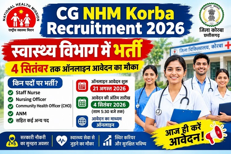CG NHM Korba Recruitment 2026