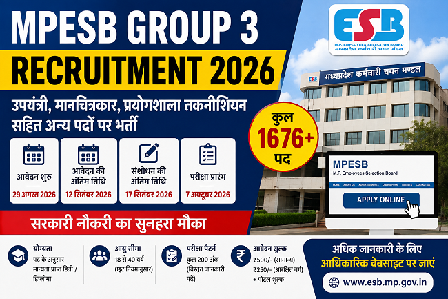 MPESB Group 3 Recruitment 2026